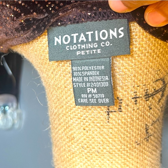 NWT Vintage Two Piece Brown Long Sleeve Top and Pants with Elastic Waist - Picture 10 of 11